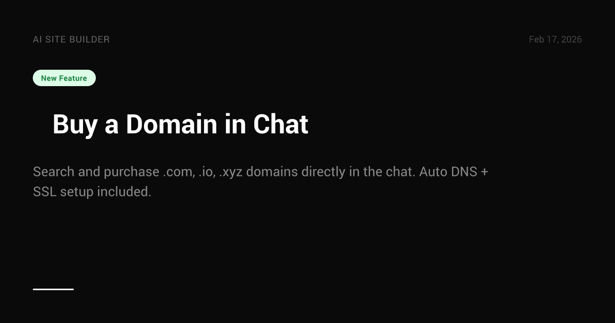 🌐 Buy a Domain in Chat