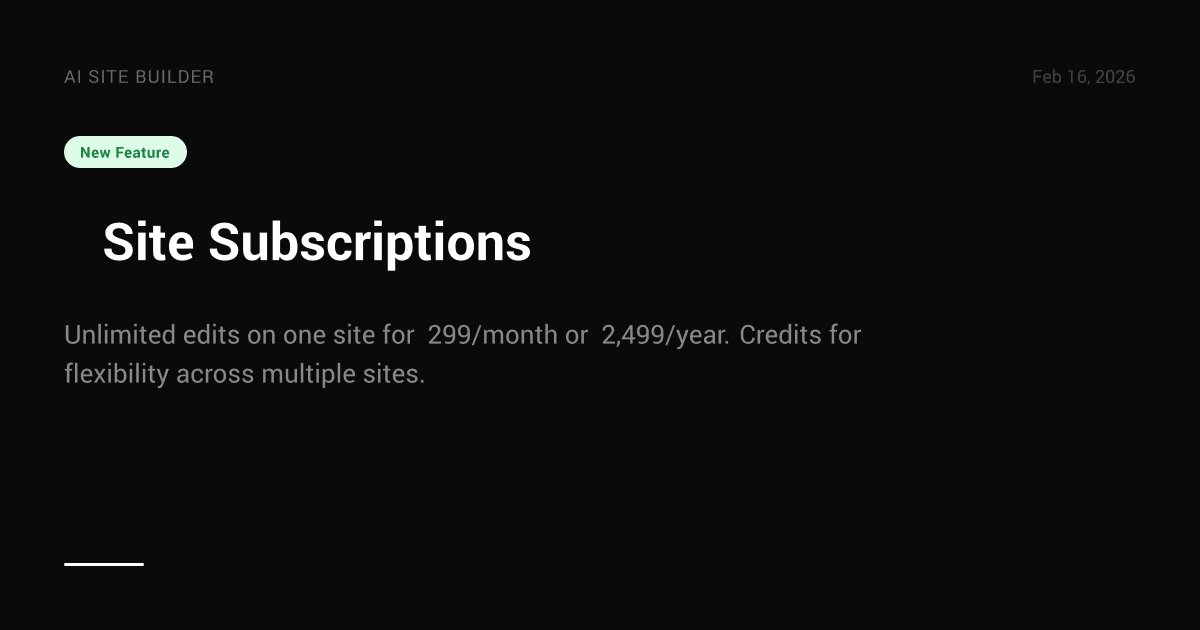 💳 Site Subscriptions